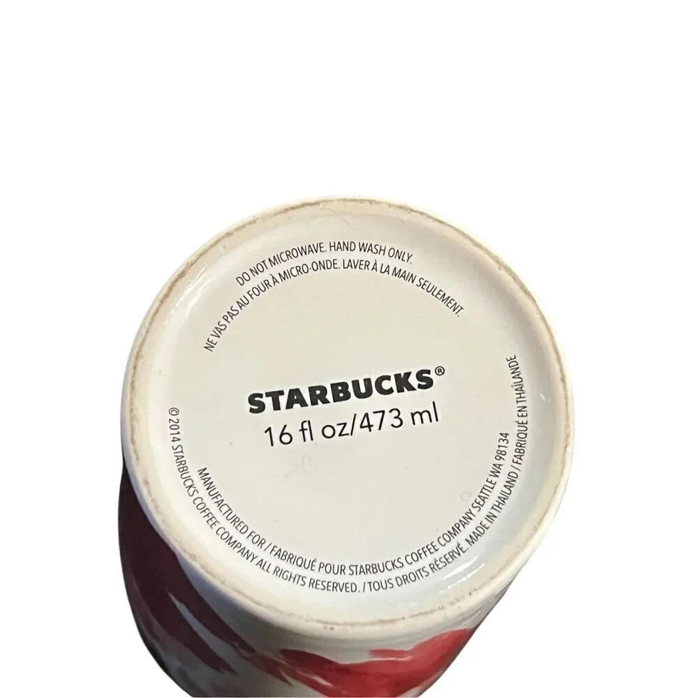 Starbucks 2014 Gold Dot Abstract Valentine Holiday 16oz Coffee Mug with Lid